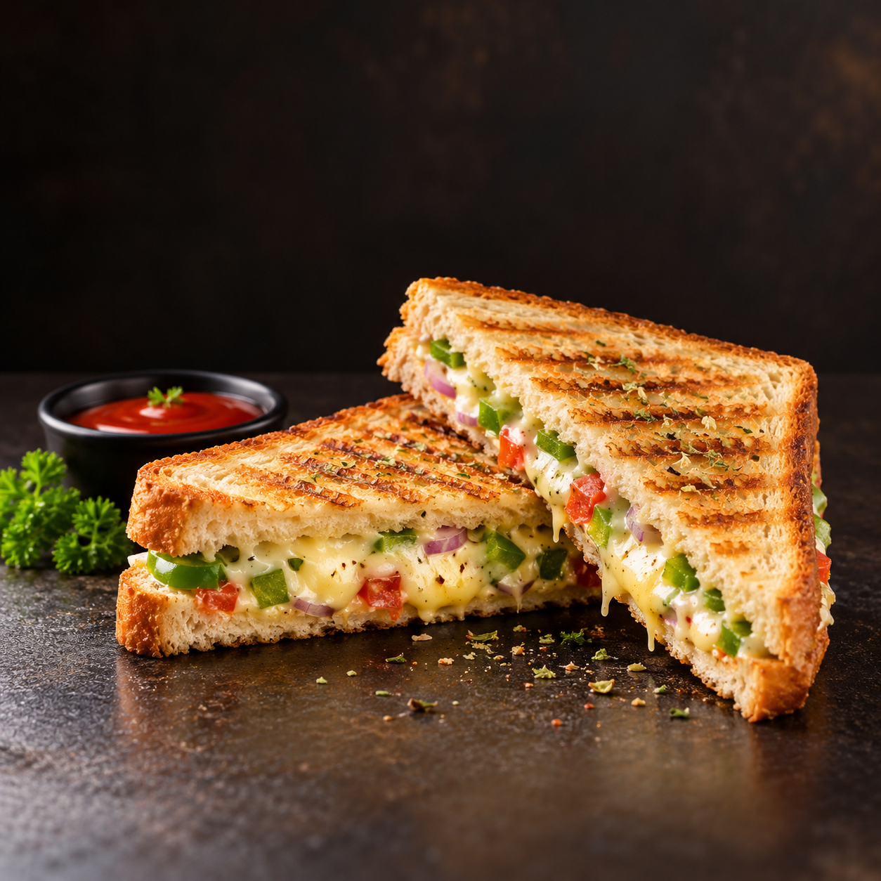 veg cheese grilled sandwich